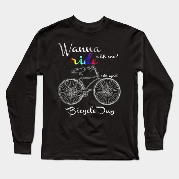 Bicycle Day Long Sleeve T-Shirt by Unelmoija